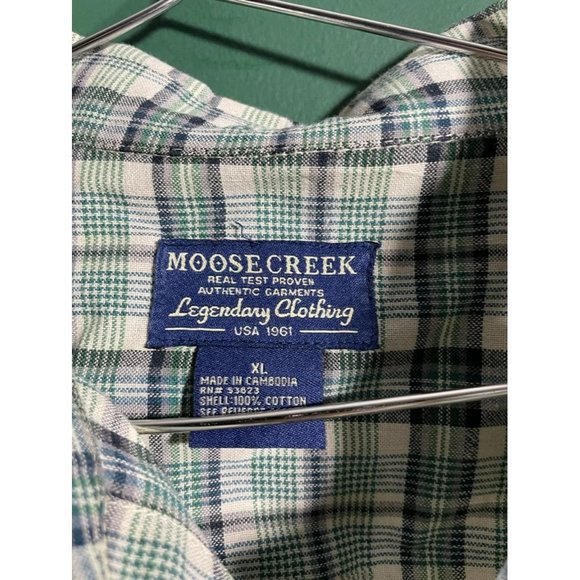 Moose Creek - Green/Grey/Beige Plaid Short Sleeve Button Down Shirt - Size XL - Picture 4 of 5